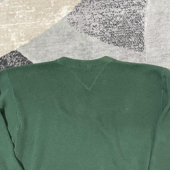 VTG Eddie Bauer Sweater Men Medium Green Cotton Crewneck Knit Pullover Granola - Picture 10 of 10